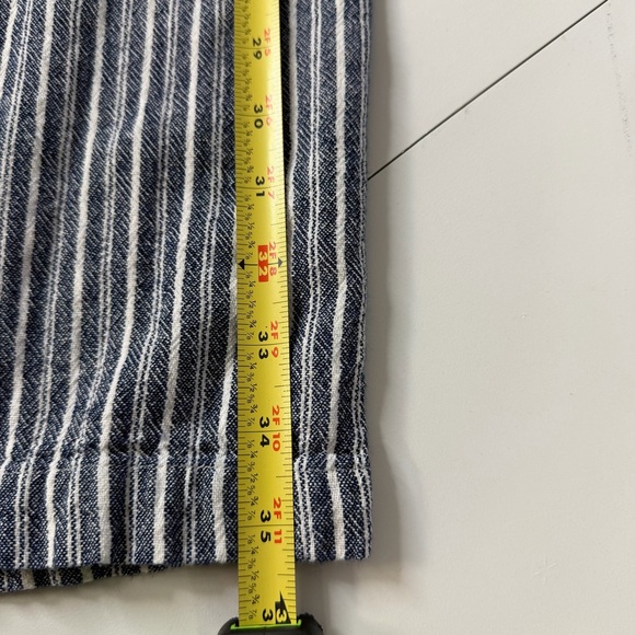 Old Navy blue white striped linen blend pants size medium drawstring wide leg - Picture 10 of 14
